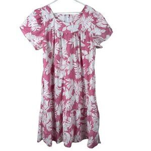 VTG 90s Royal Creations Hawaii Pink Hawaiian Muumuu Dress XL Cottagecore Coastal
